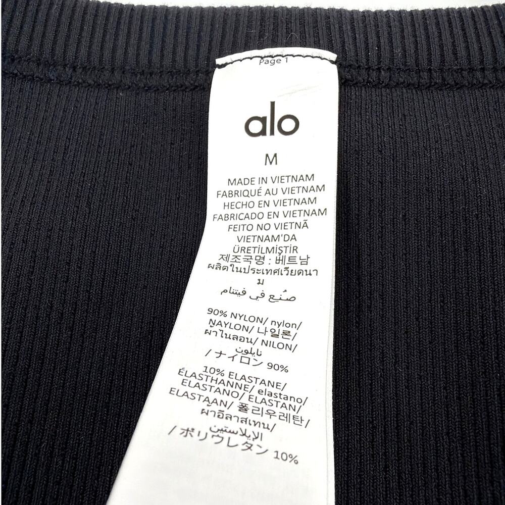 Alo Yoga Black Goddess Ribbed Go-To Tank Top Size M - Picture 4 of 9